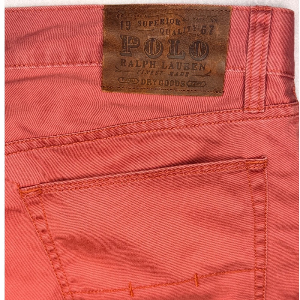 NWT Polo Ralph Lauren Mens 5 Pocket 650 Jeans 33X30 Straight Leg Mid Rise Coral